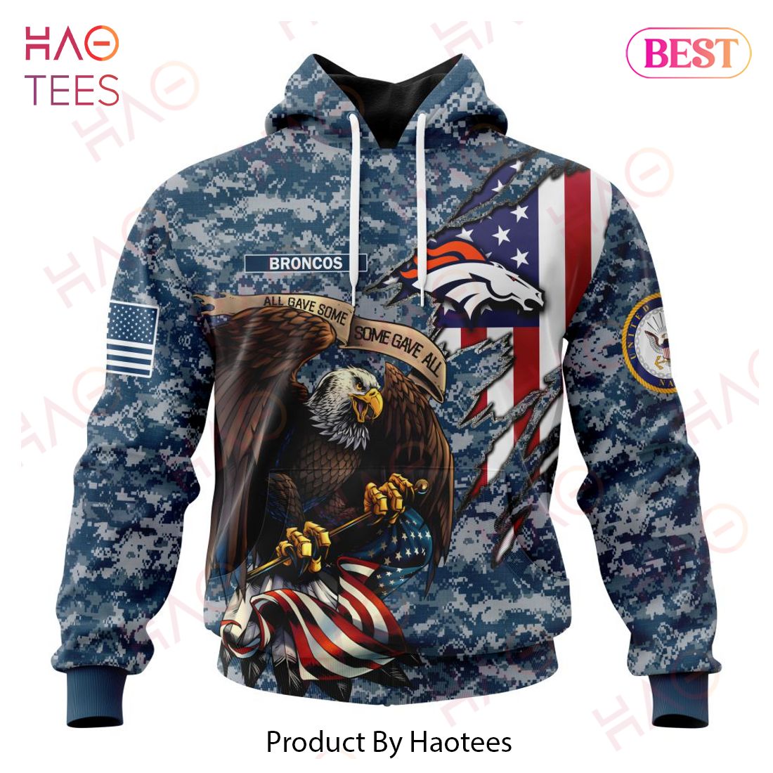 NFL Denver Broncos Honor US Navy Veterans 3D Hoodie NFL Denver Broncos Honor US Navy Veterans 3D Hoodie