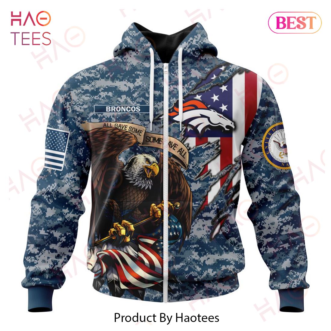 NFL Denver Broncos Honor US Navy Veterans 3D Hoodie NFL Denver Broncos Honor US Navy Veterans 3D Hoodie