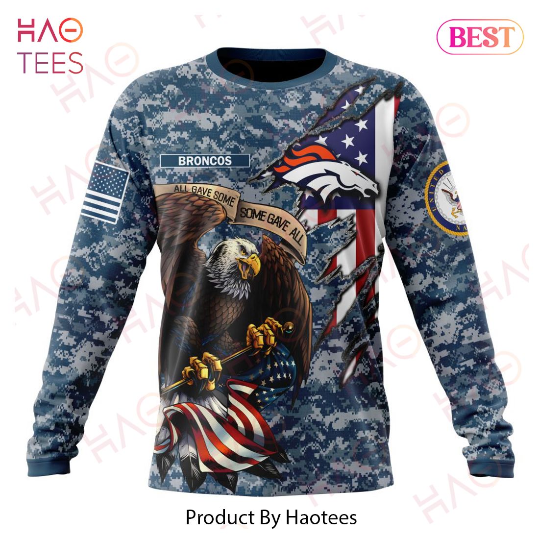 NFL Denver Broncos Honor US Navy Veterans 3D Hoodie NFL Denver Broncos Honor US Navy Veterans 3D Hoodie