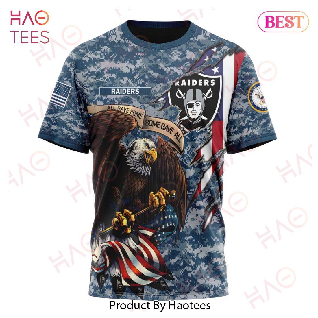 NFL Las Vegas Raiders Honor US Navy Veterans 3D Hoodie