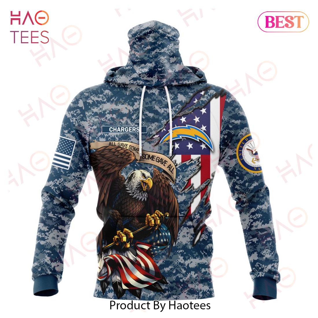 NFL Los Angeles Chargers Honor US Navy Veterans 3D Hoodie NFL Los Angeles Chargers Honor US Navy Veterans 3D Hoodie