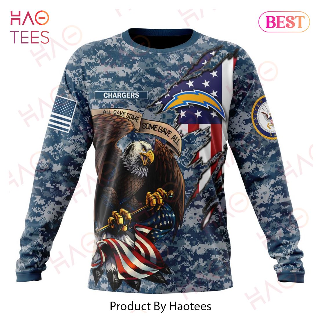 NFL Los Angeles Chargers Honor US Navy Veterans 3D Hoodie NFL Los Angeles Chargers Honor US Navy Veterans 3D Hoodie