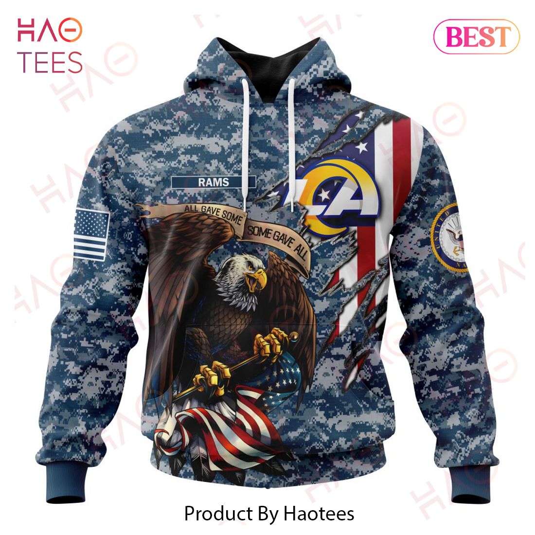 NFL Los Angeles Rams Honor US Navy Veterans 3D Hoodie NFL Los Angeles Rams Honor US Navy Veterans 3D Hoodie