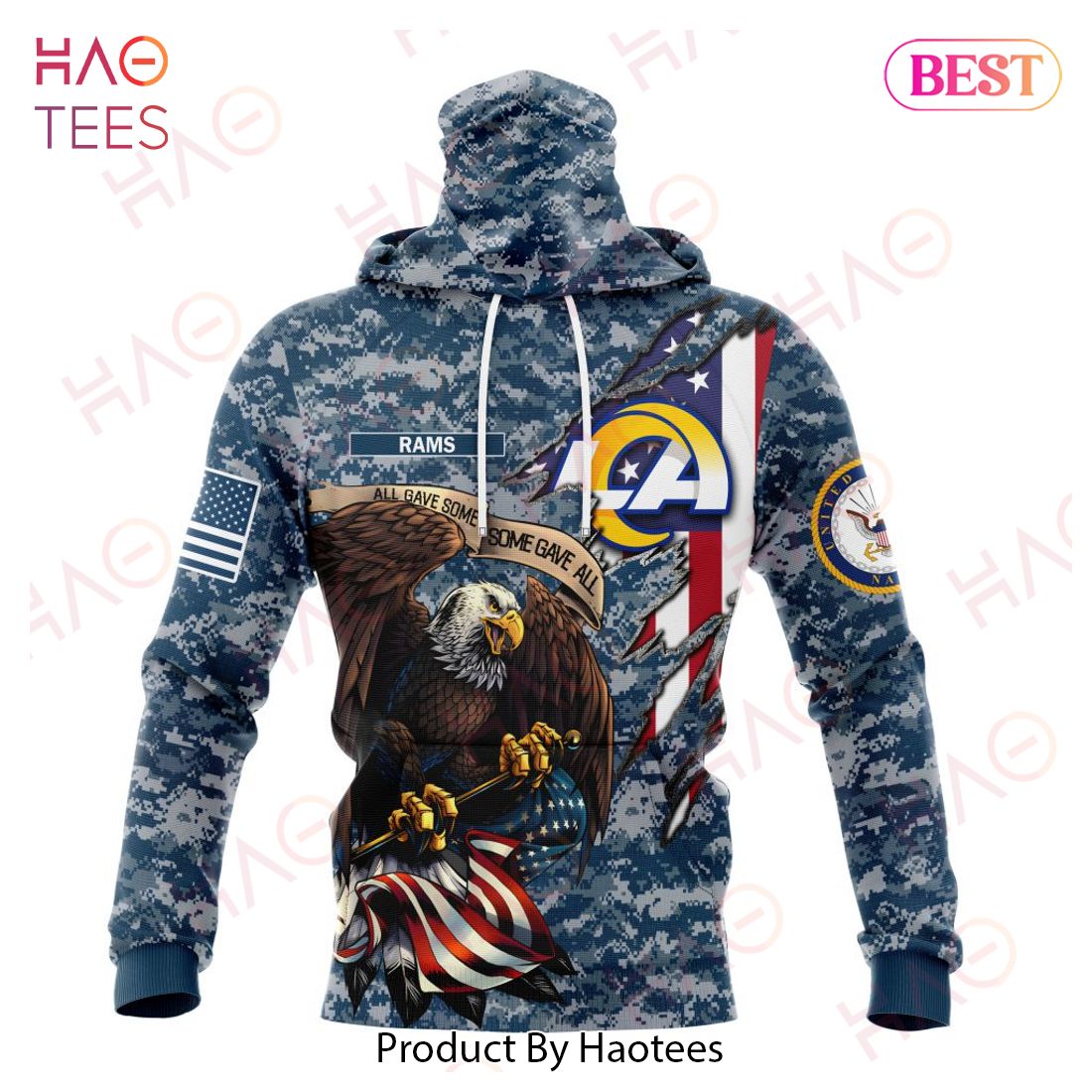 NFL Los Angeles Rams Honor US Navy Veterans 3D Hoodie NFL Los Angeles Rams Honor US Navy Veterans 3D Hoodie