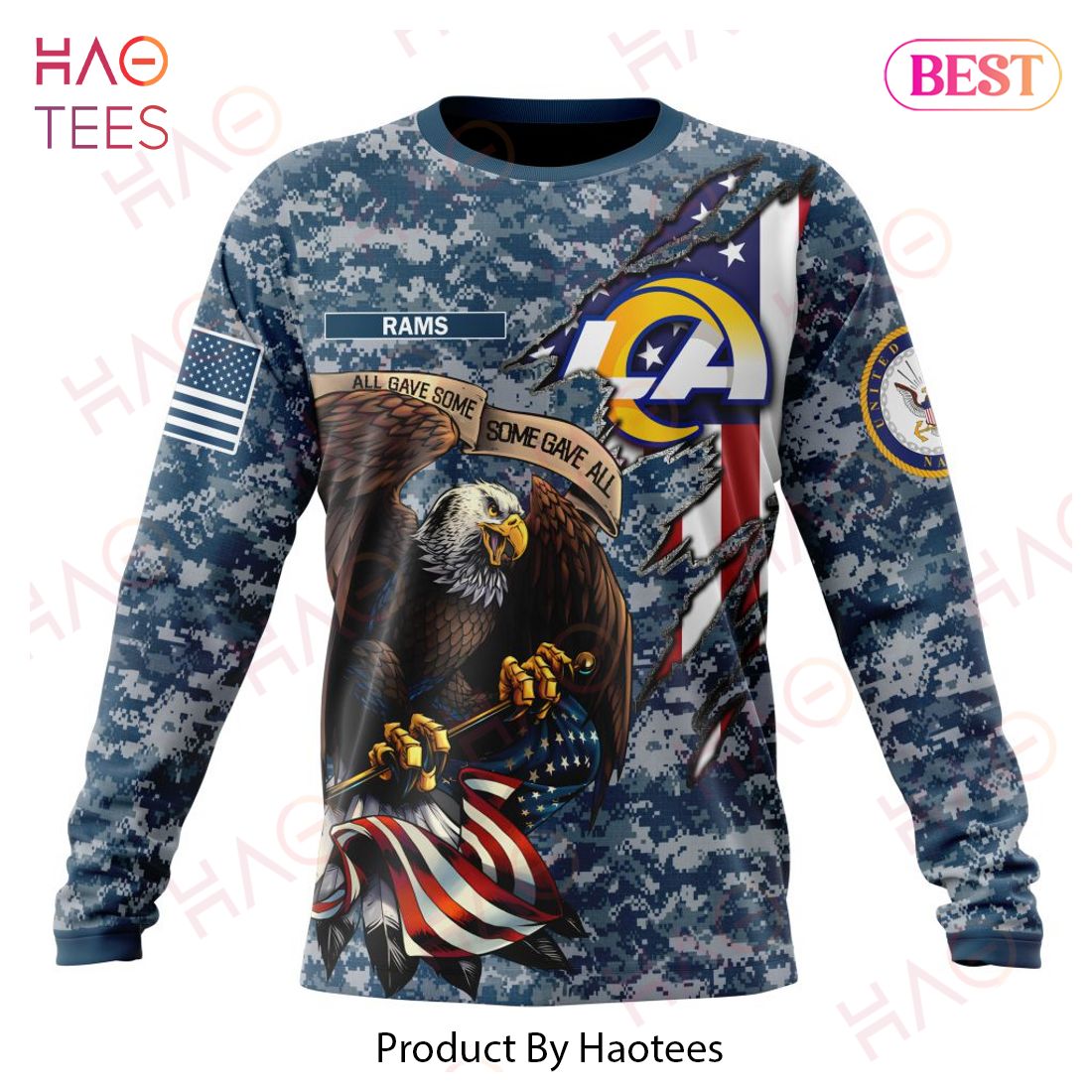 NFL Los Angeles Rams Honor US Navy Veterans 3D Hoodie NFL Los Angeles Rams Honor US Navy Veterans 3D Hoodie