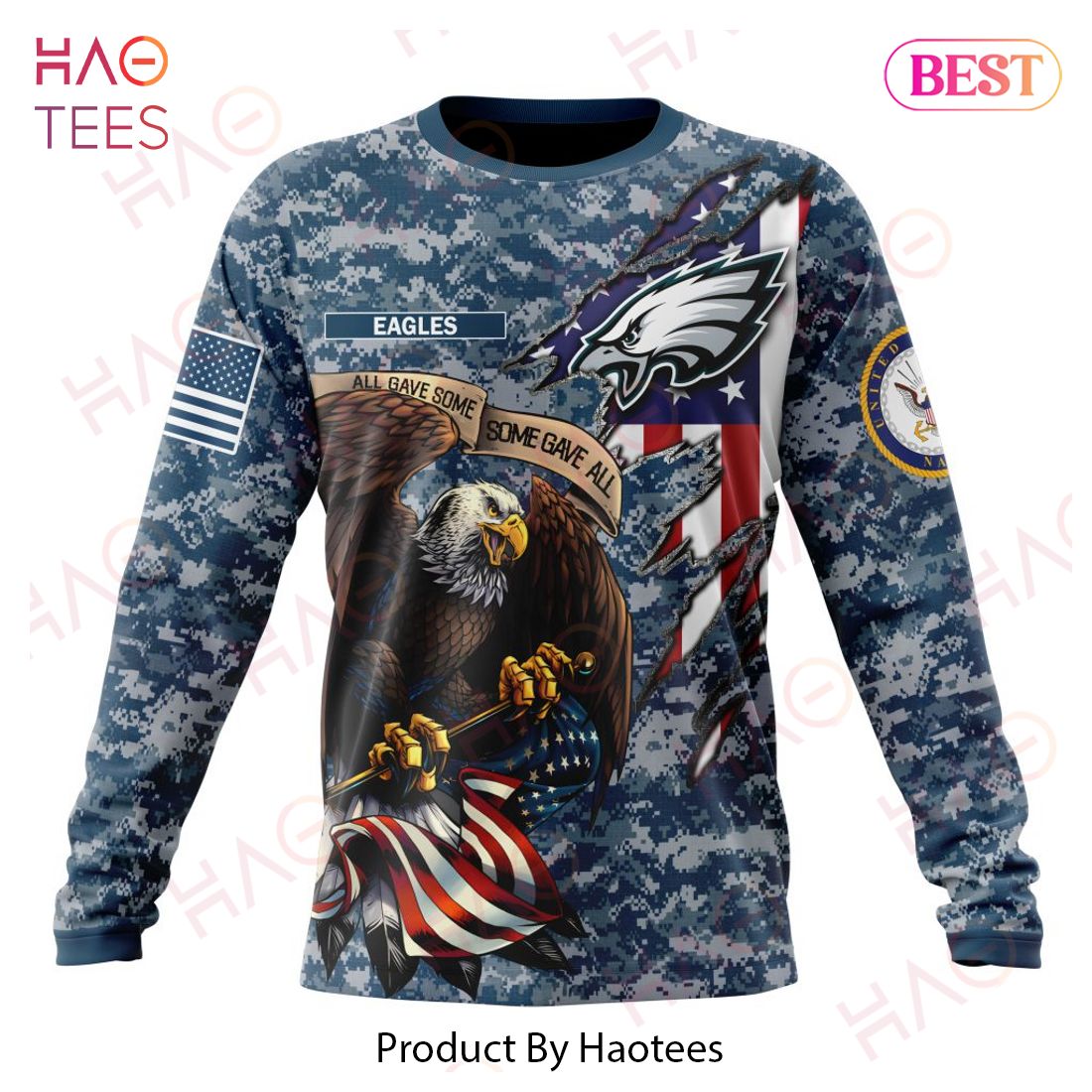 NFL Philadelphia Eagles Honor US Navy Veterans 3D Hoodie NFL Philadelphia Eagles Honor US Navy Veterans 3D Hoodie