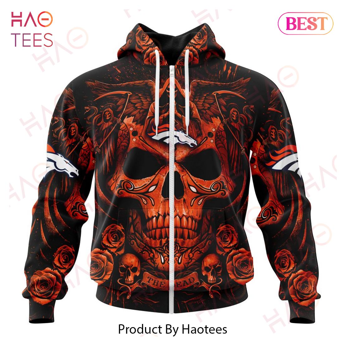 NFL Denver Broncos Special Design With Skull Art 3D Hoodie NFL Denver Broncos Special Design With Skull Art 3D Hoodie