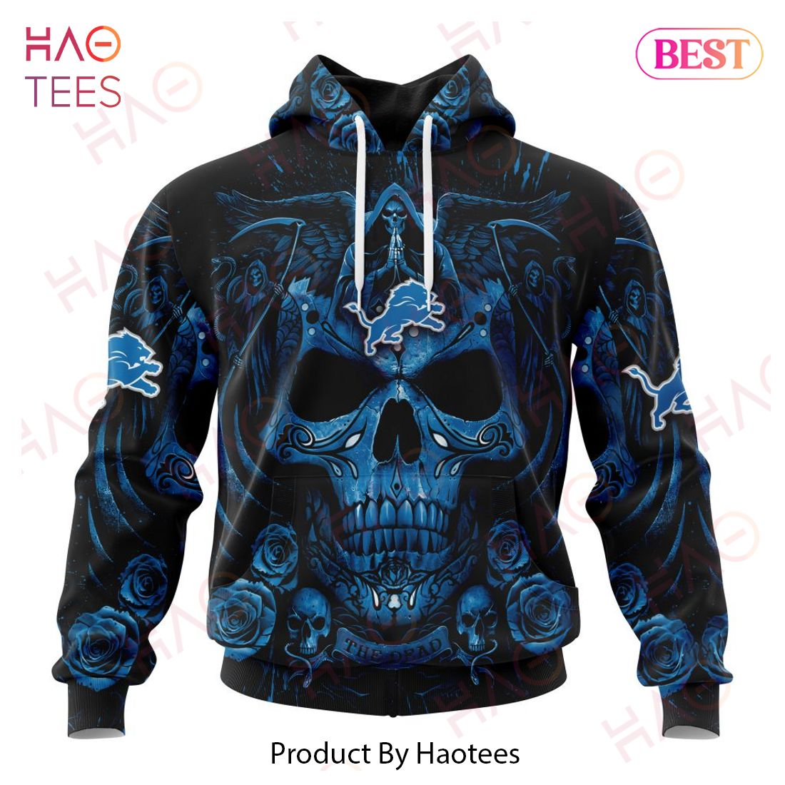 NFL Detroit Lions Special Design With Skull Art 3D Hoodie