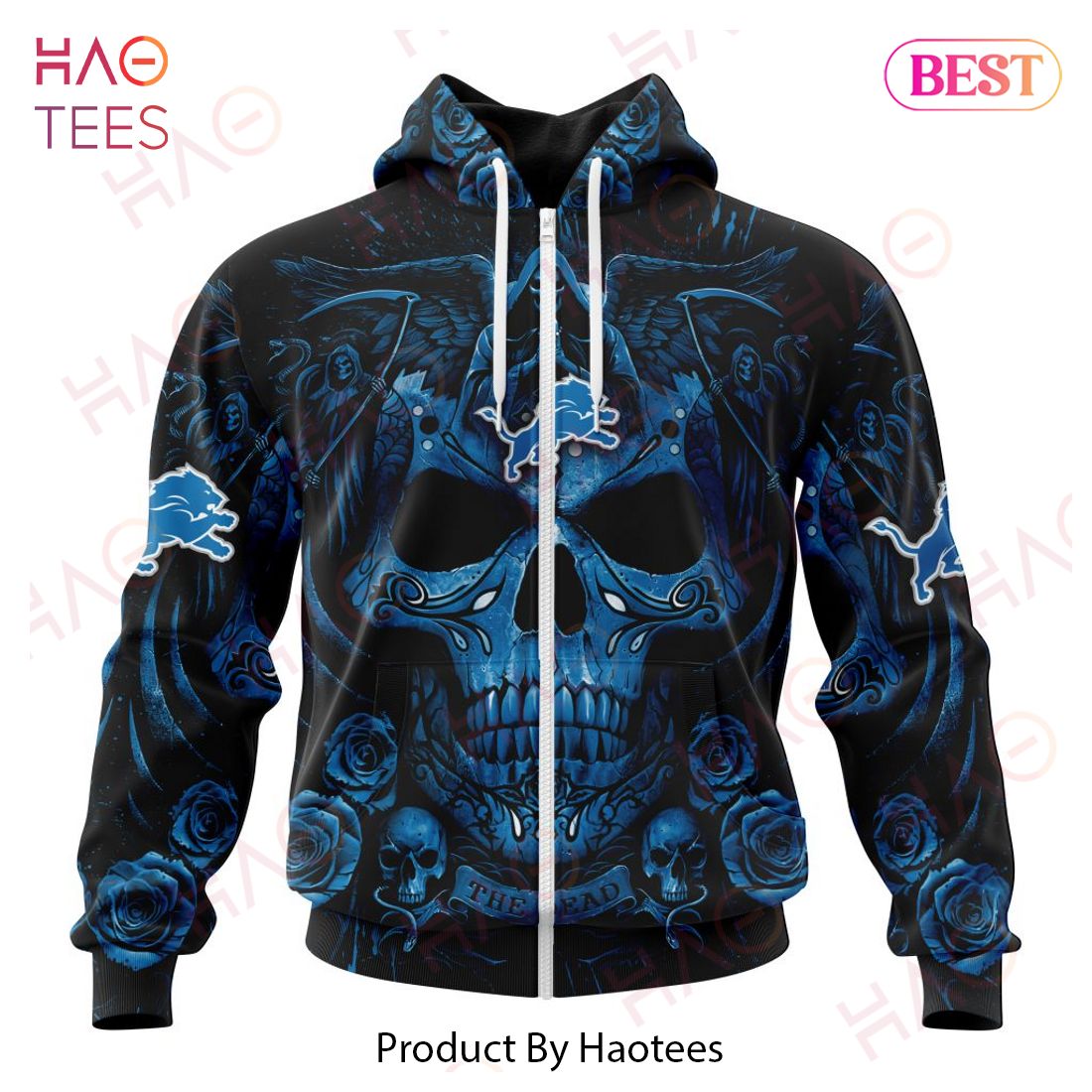 NFL Detroit Lions Special Design With Skull Art 3D Hoodie NFL Detroit Lions Special Design With Skull Art 3D Hoodie