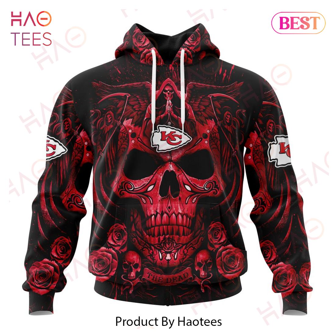NFL Kansas City Chiefs Special Design With Skull Art 3D Hoodie NFL Kansas City Chiefs Special Design With Skull Art 3D Hoodie