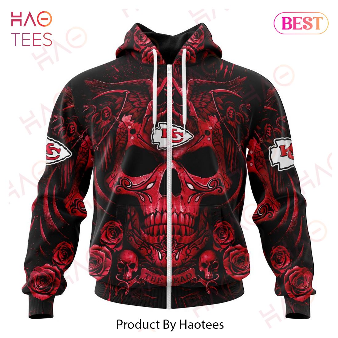 NFL Kansas City Chiefs Special Design With Skull Art 3D Hoodie NFL Kansas City Chiefs Special Design With Skull Art 3D Hoodie