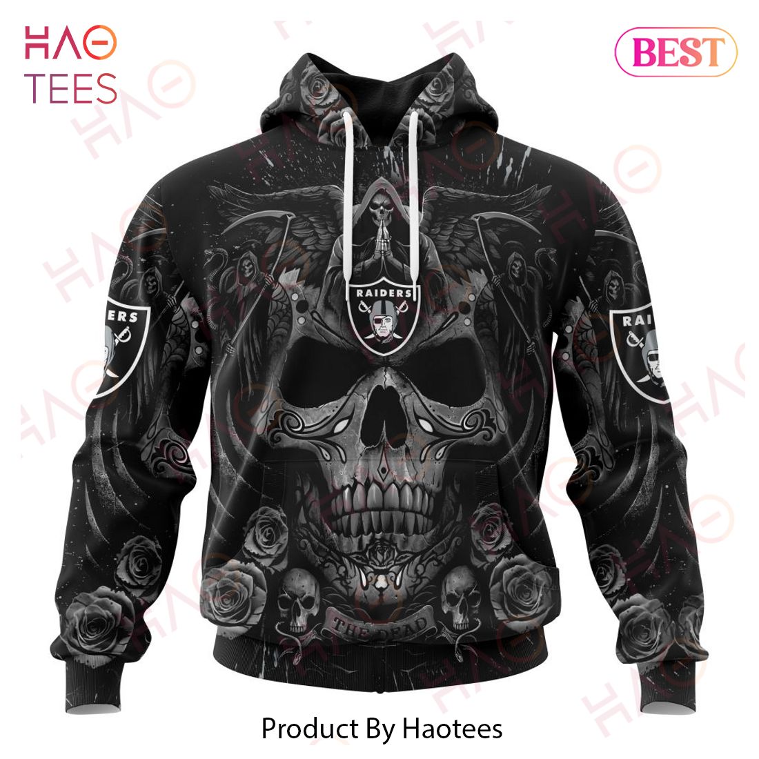 NFL Las Vegas Raiders Special Design With Skull Art 3D Hoodie NFL Las Vegas Raiders Special Design With Skull Art 3D Hoodie