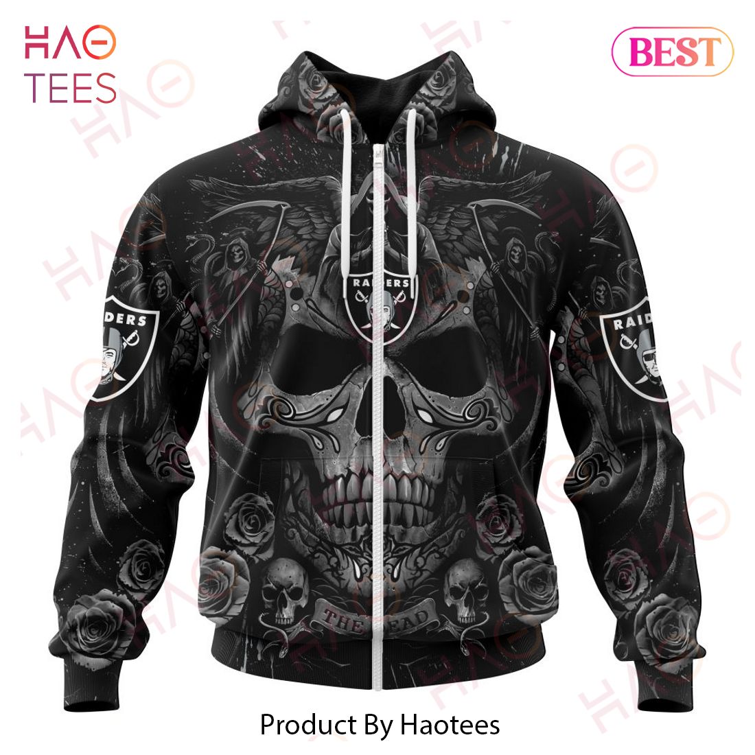 NFL Las Vegas Raiders Special Design With Skull Art 3D Hoodie NFL Las Vegas Raiders Special Design With Skull Art 3D Hoodie