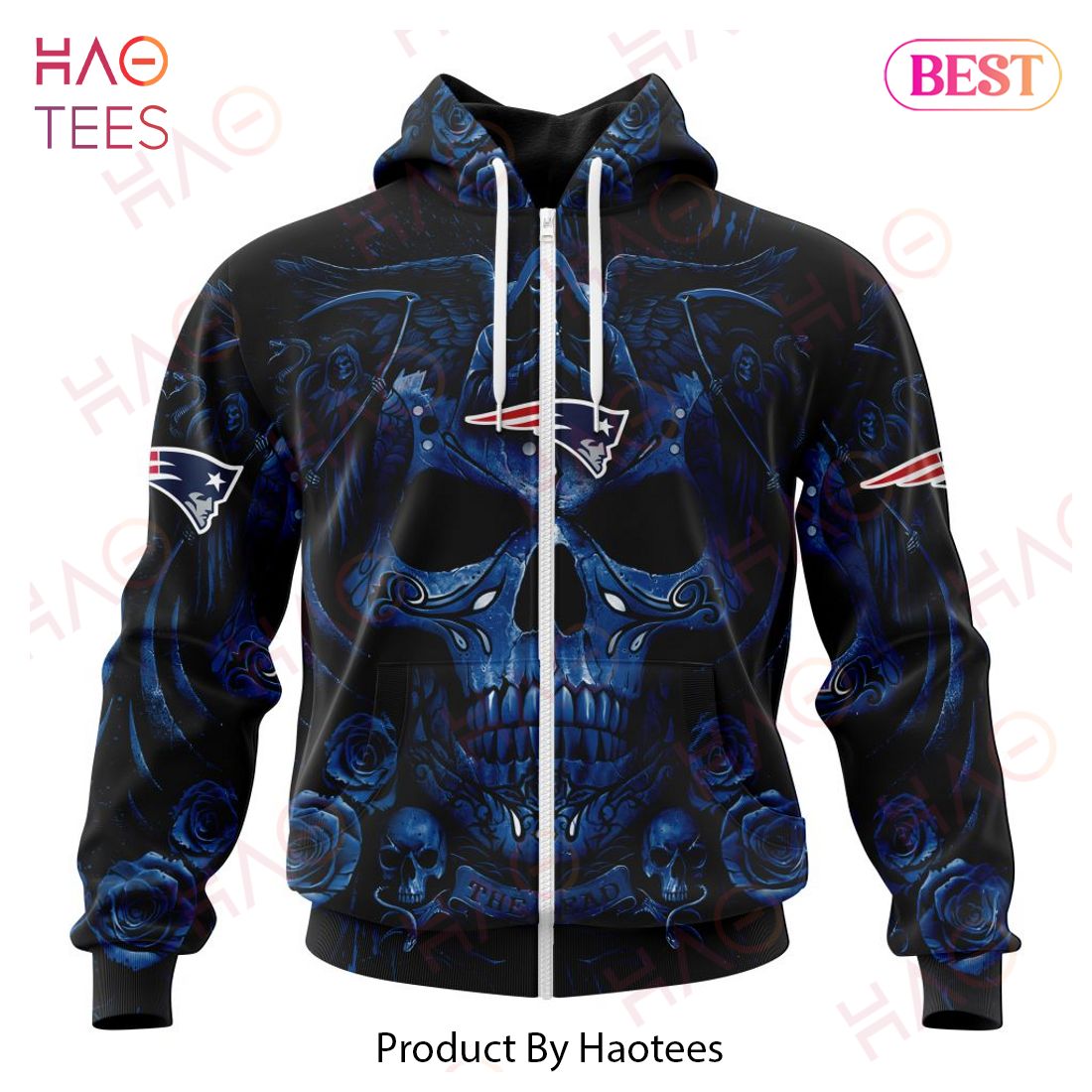 NFL New England Patriots Special Design With Skull Art 3D Hoodie NFL New England Patriots Special Design With Skull Art 3D Hoodie