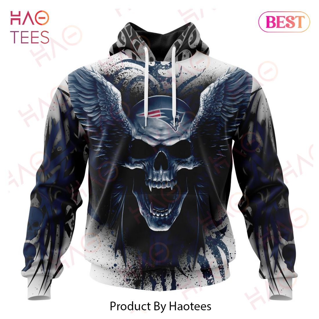 NFL New England Patriots Special Kits With Skull Art 3D Hoodie NFL New England Patriots Special Kits With Skull Art 3D Hoodie