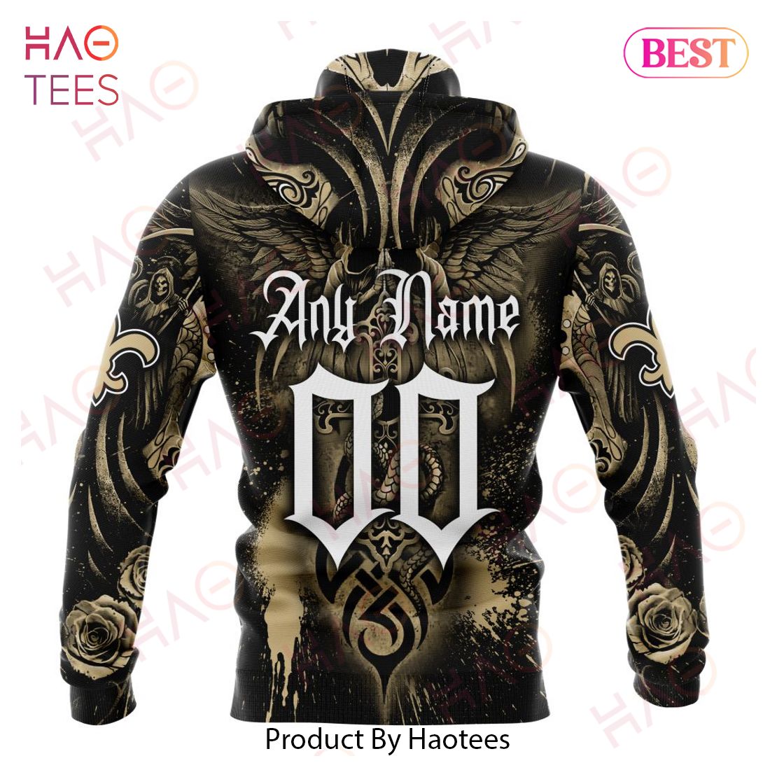 NFL New Orleans Saints 3D Hoodie Skull Pattern Specialized For Dia