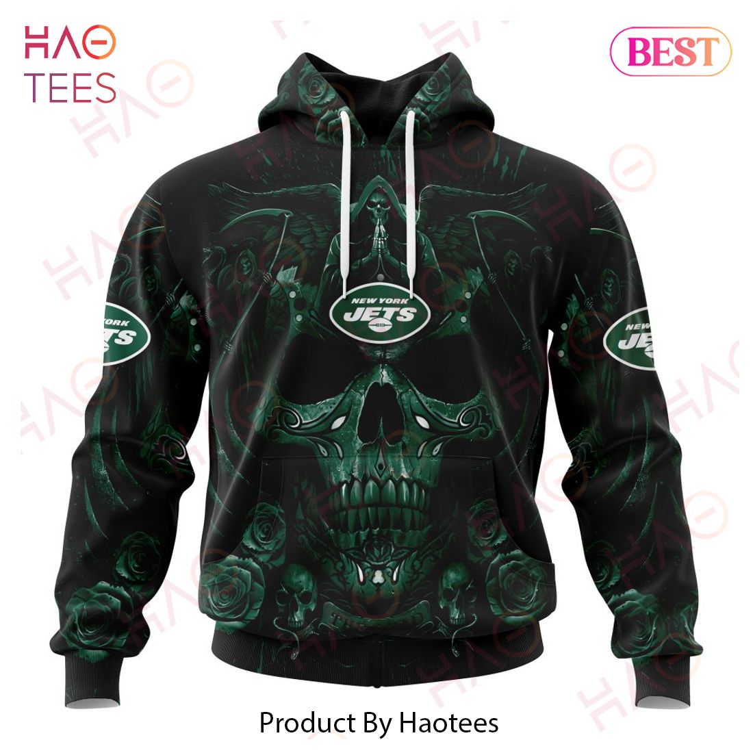 NFL New York Jets Special Design With Skull Art 3D Hoodie NFL New York Jets Special Design With Skull Art 3D Hoodie