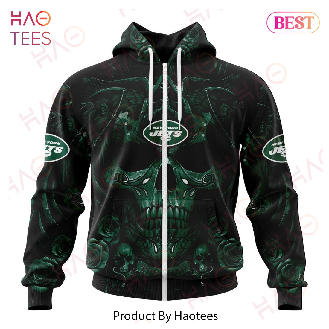 NFL New York Jets Special Design With Skull Art 3D Hoodie NFL New York Jets Special Design With Skull Art 3D Hoodie