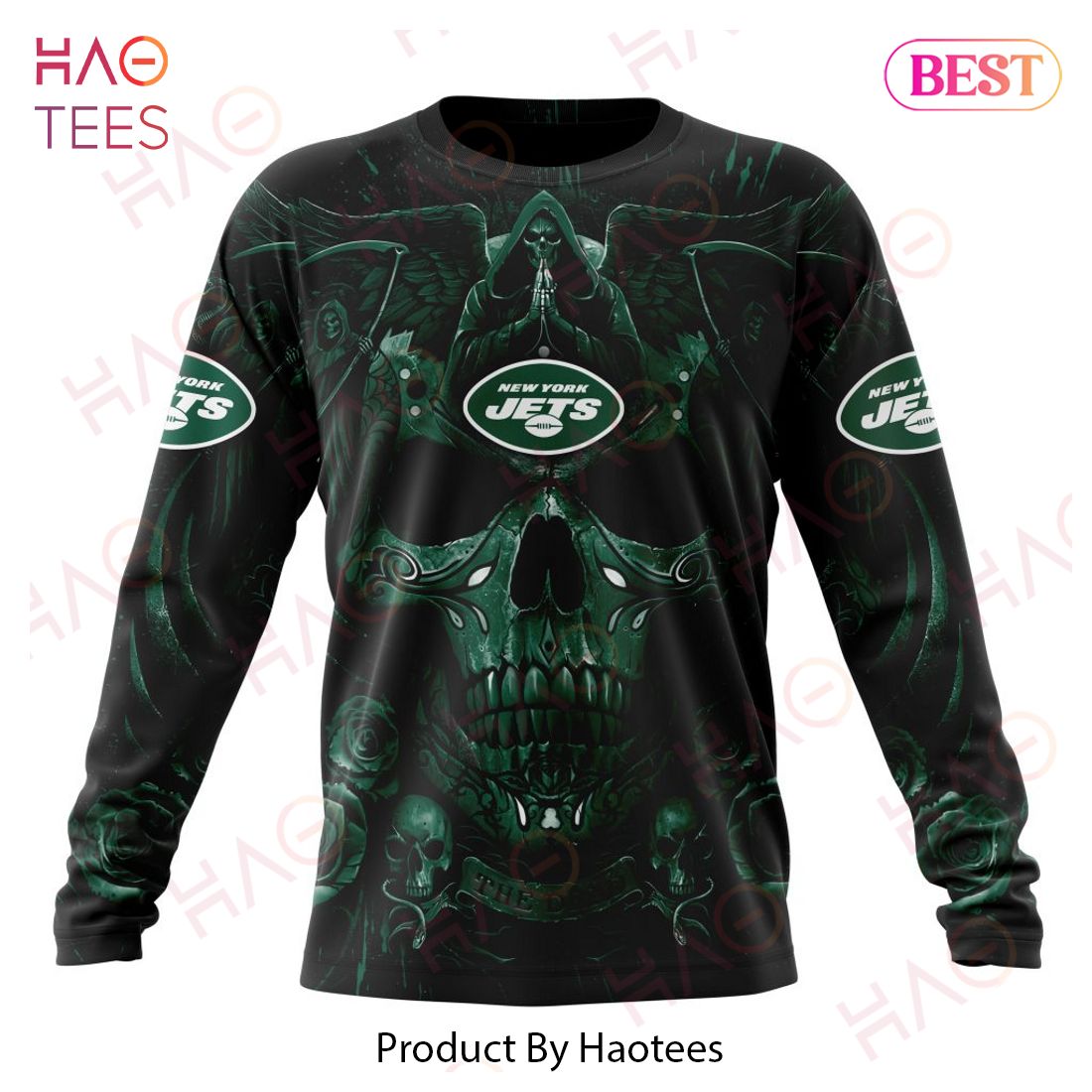 New York Jets Tee Shirts 3D Hand Skull For Men And Women - Freedomdesign