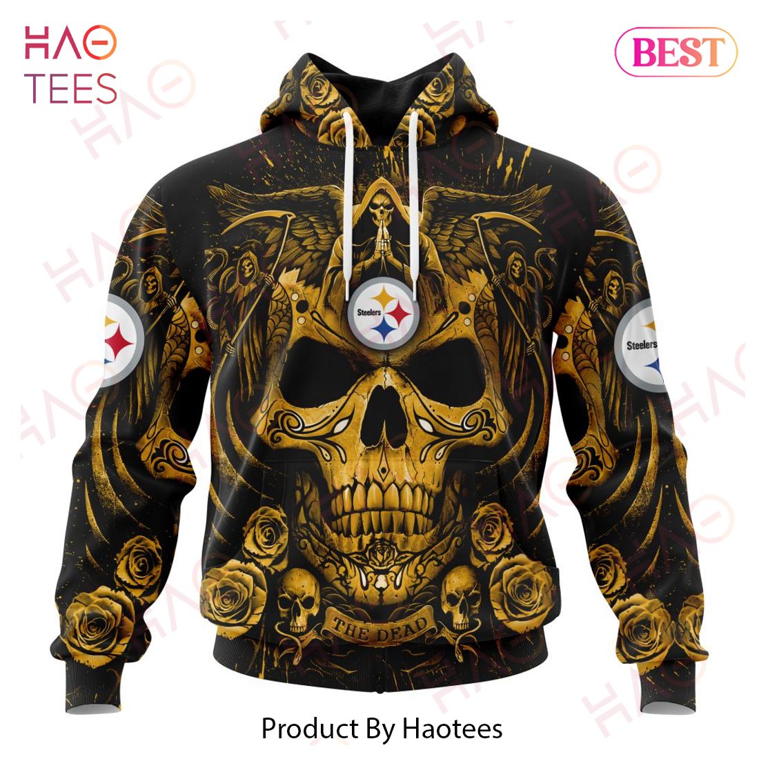 NFL Pittsburgh Steelers Special Design With Skull Art 3D Hoodie
