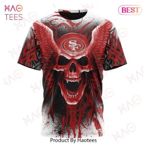 N.F.L.San Francisco 49ers Zippered Hoodie 3d Team Punisher Skull –