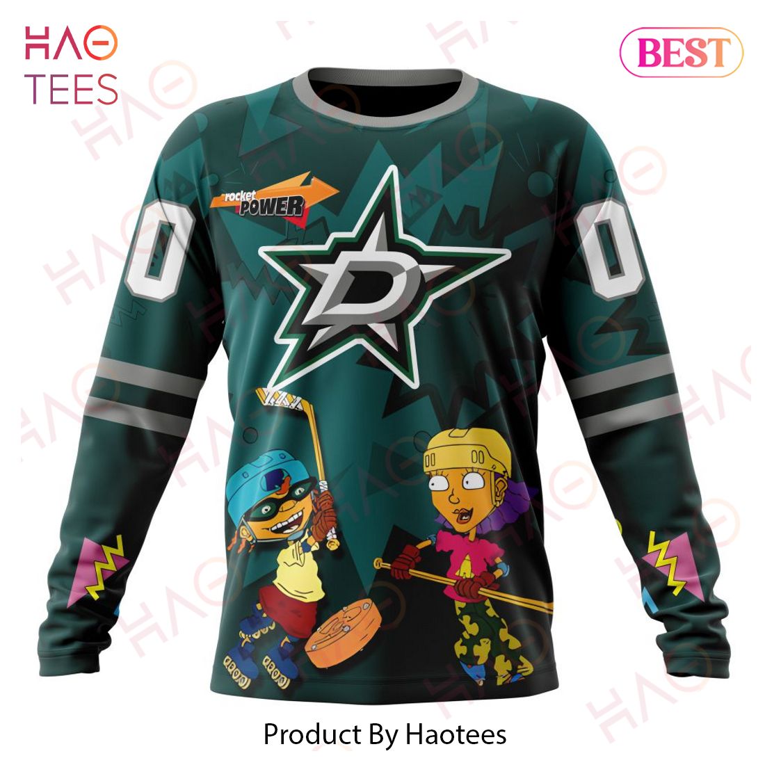 NHL Dallas Stars Specialized For Rocket Power 3D Hoodie NHL Dallas Stars Specialized For Rocket Power 3D Hoodie