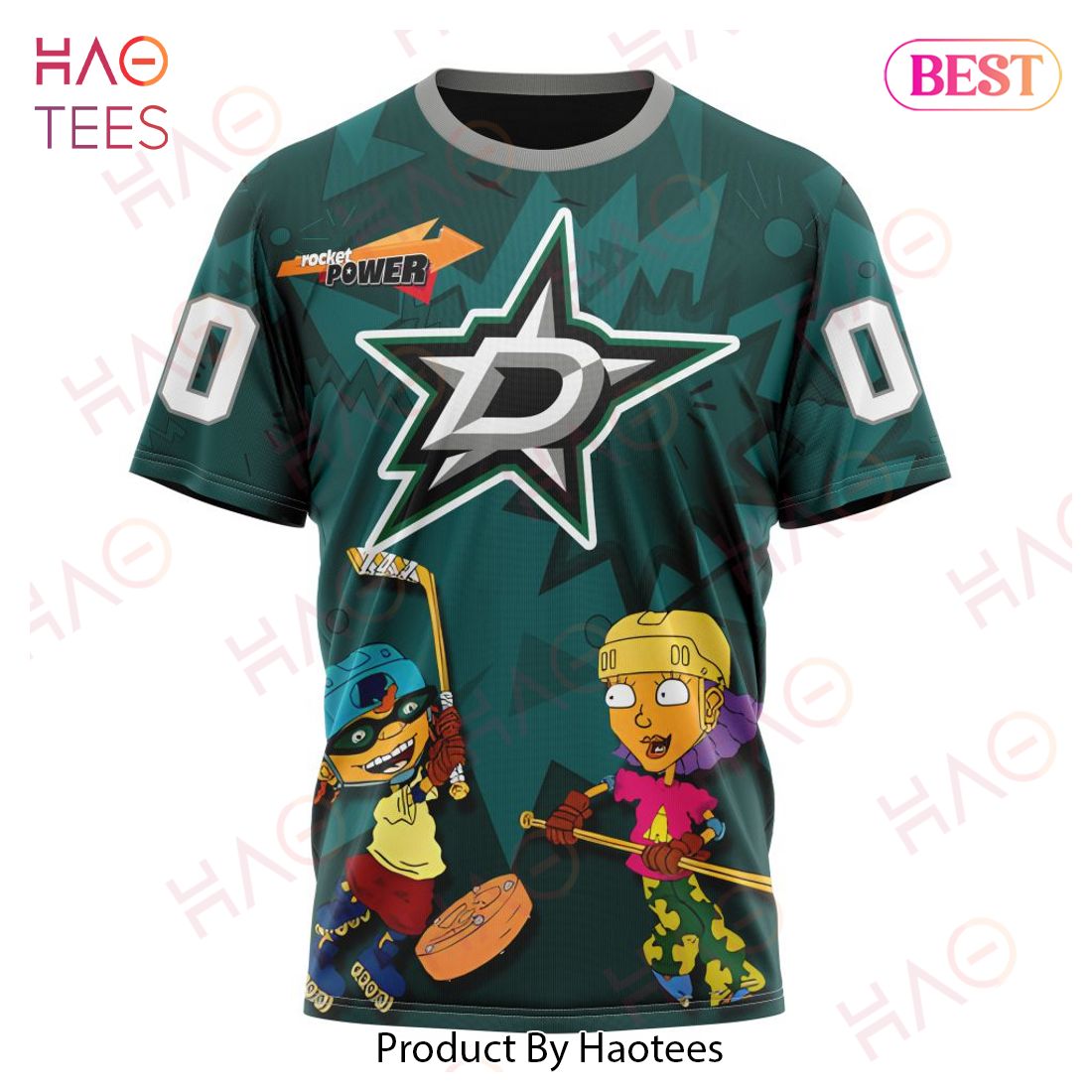 NHL Dallas Stars Specialized For Rocket Power 3D Hoodie NHL Dallas Stars Specialized For Rocket Power 3D Hoodie