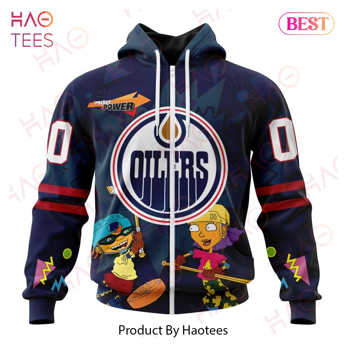 NHL Edmonton Oilers Specialized For Rocket Power 3D Hoodie NHL Edmonton Oilers Specialized For Rocket Power 3D Hoodie