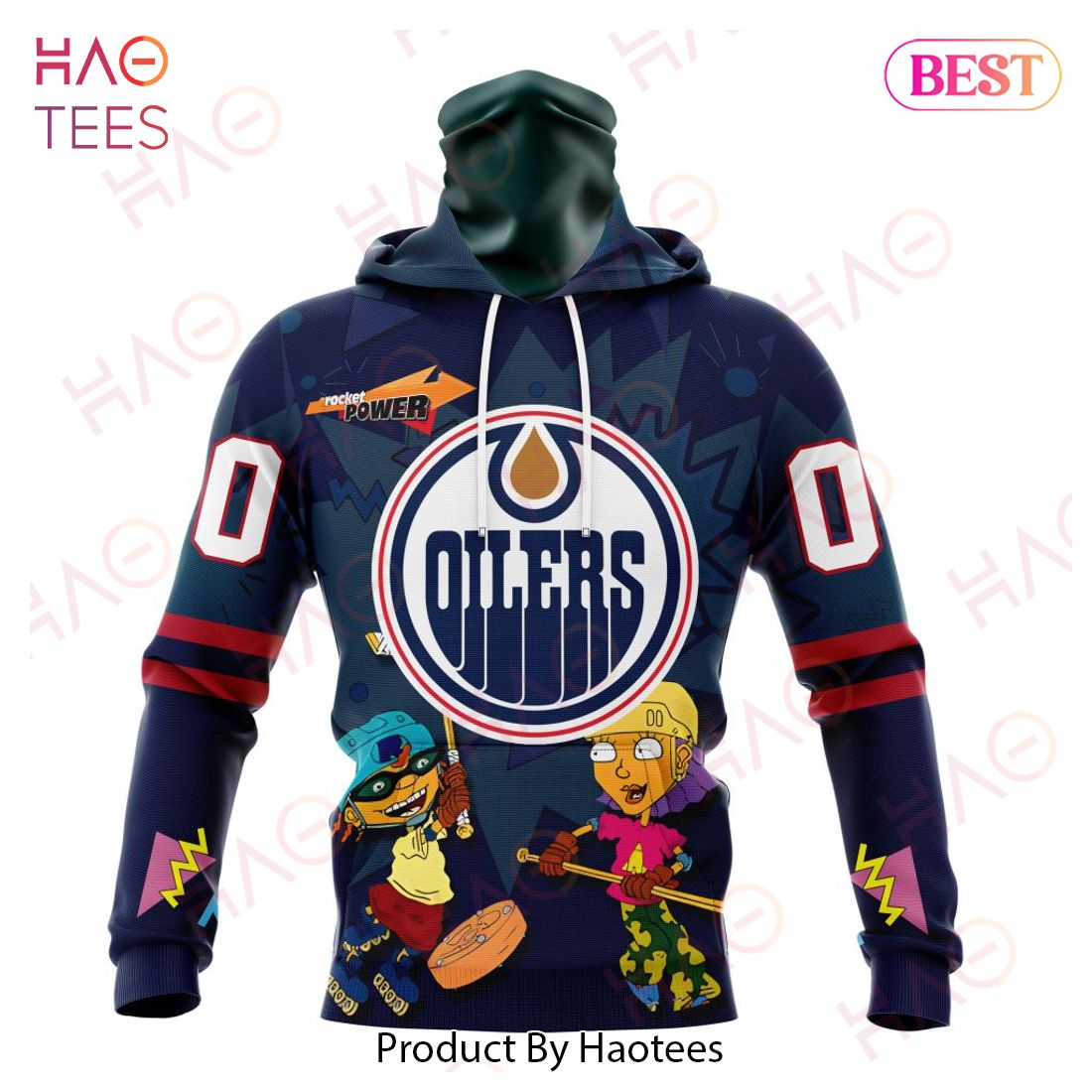 NHL Edmonton Oilers Specialized For Rocket Power 3D Hoodie NHL Edmonton Oilers Specialized For Rocket Power 3D Hoodie