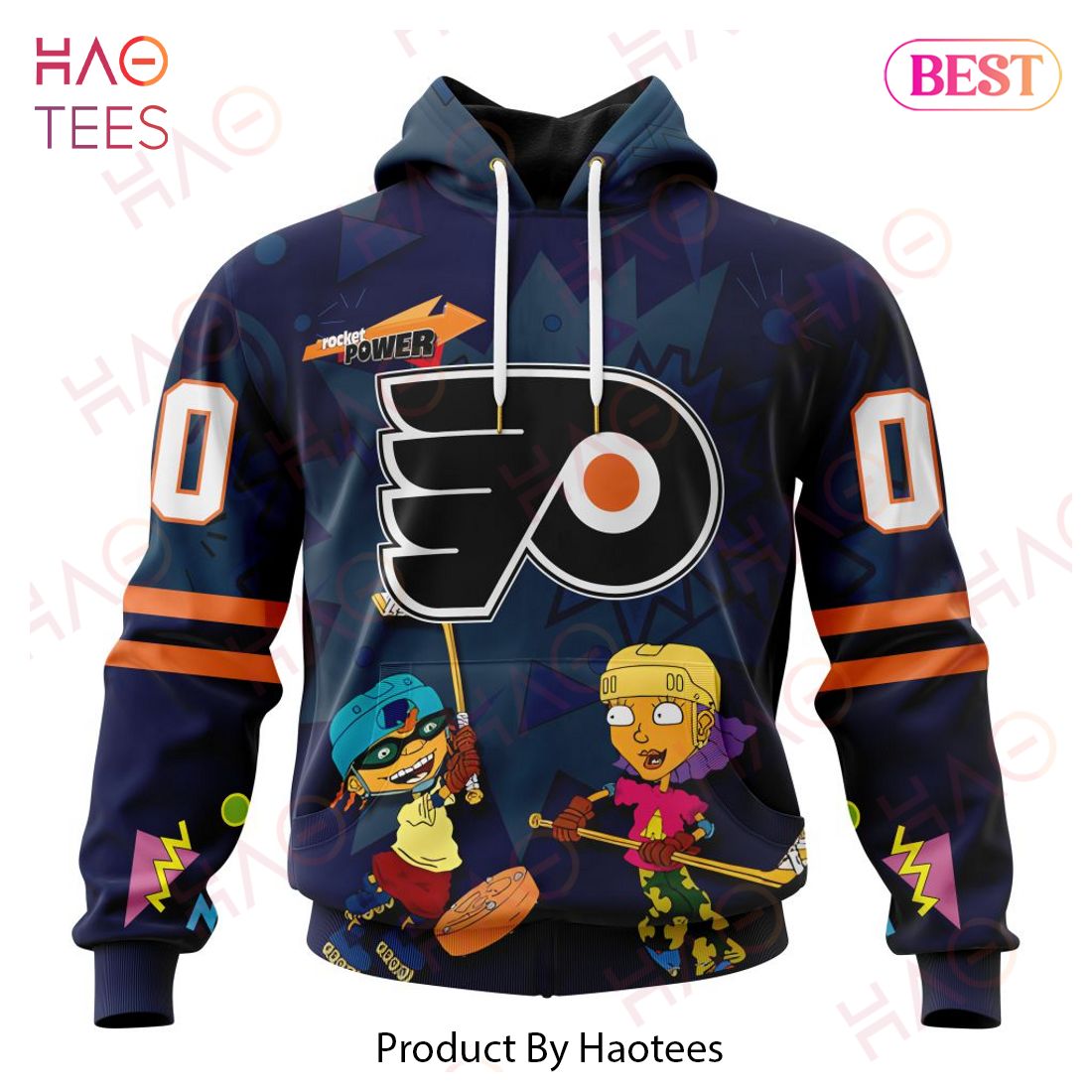 NHL Philadelphia Flyers Specialized For Rocket Power 3D Hoodie NHL Philadelphia Flyers Specialized For Rocket Power 3D Hoodie