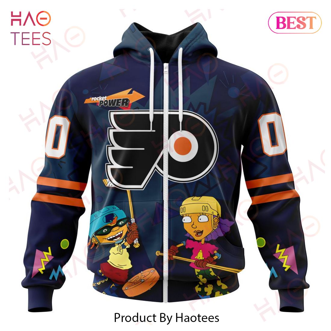 NHL Philadelphia Flyers Specialized For Rocket Power 3D Hoodie NHL Philadelphia Flyers Specialized For Rocket Power 3D Hoodie