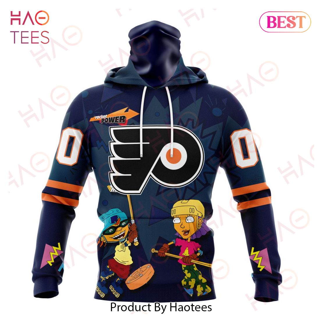 NHL Philadelphia Flyers Specialized For Rocket Power 3D Hoodie NHL Philadelphia Flyers Specialized For Rocket Power 3D Hoodie