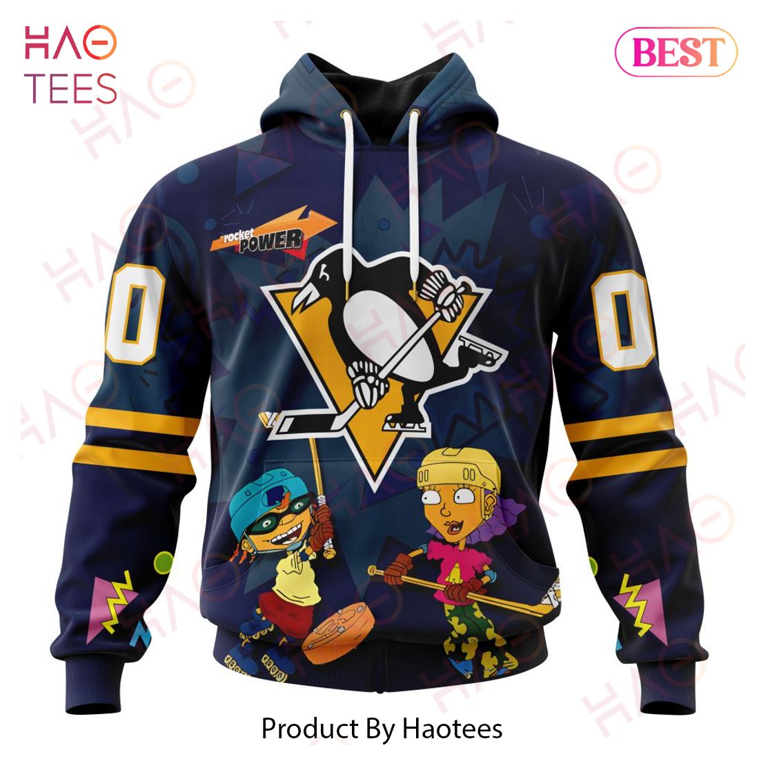 NHL Pittsburgh Penguins Specialized For Rocket Power 3D Hoodie NHL Pittsburgh Penguins Specialized For Rocket Power 3D Hoodie