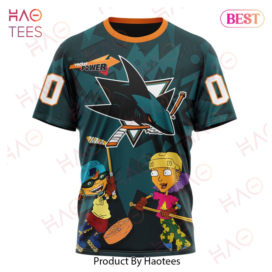 NHL San Jose Sharks Specialized For Rocket Power 3D Hoodie NHL San Jose Sharks Specialized For Rocket Power 3D Hoodie