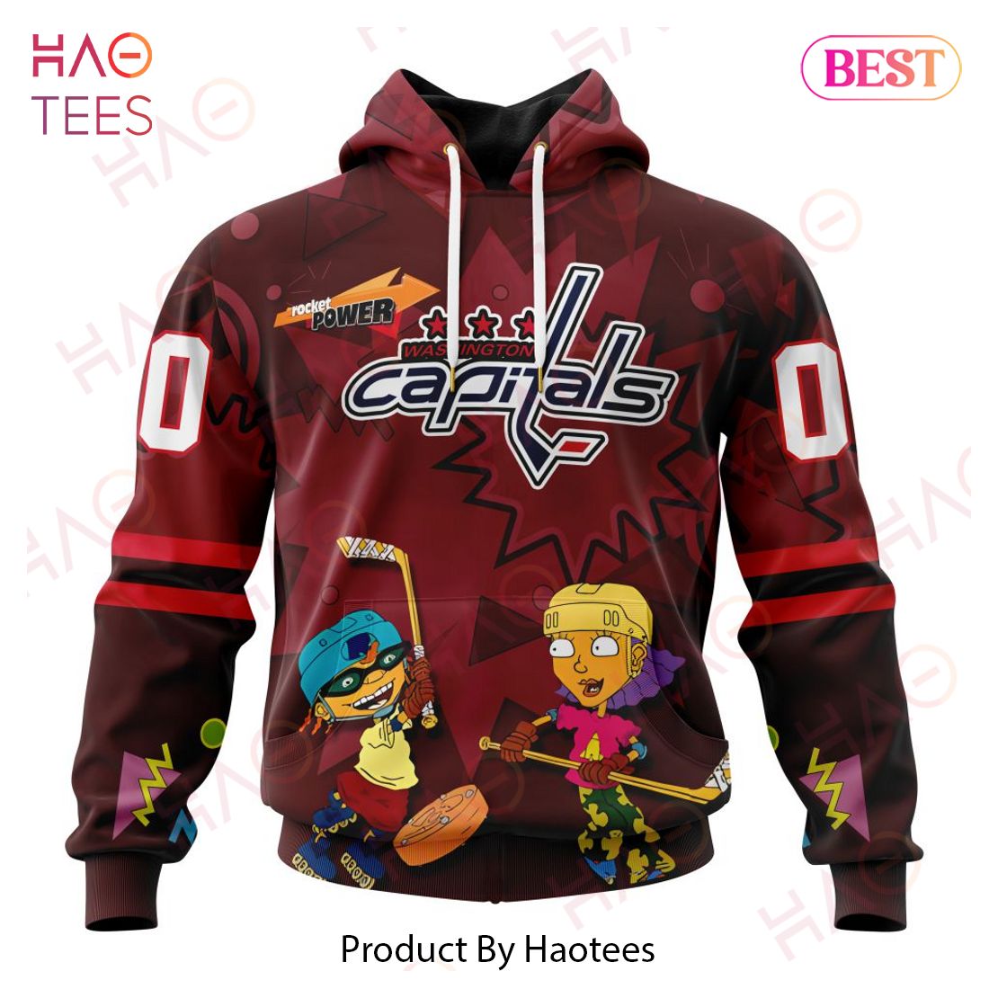 NHL Washington Capitals Specialized For Rocket Power 3D Hoodie NHL Washington Capitals Specialized For Rocket Power 3D Hoodie