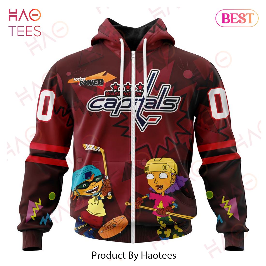 NHL Washington Capitals Specialized For Rocket Power 3D Hoodie NHL Washington Capitals Specialized For Rocket Power 3D Hoodie
