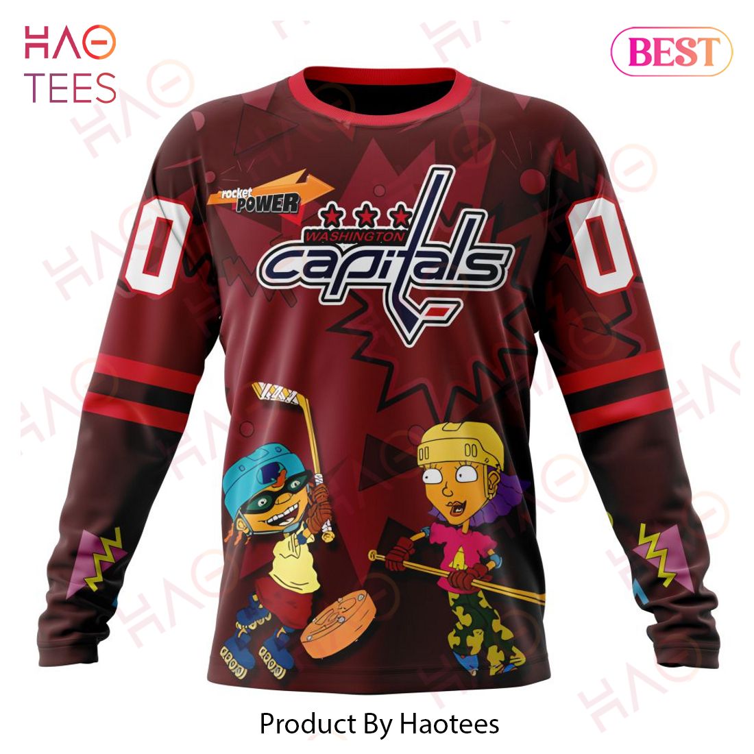 NHL Washington Capitals Specialized For Rocket Power 3D Hoodie NHL Washington Capitals Specialized For Rocket Power 3D Hoodie