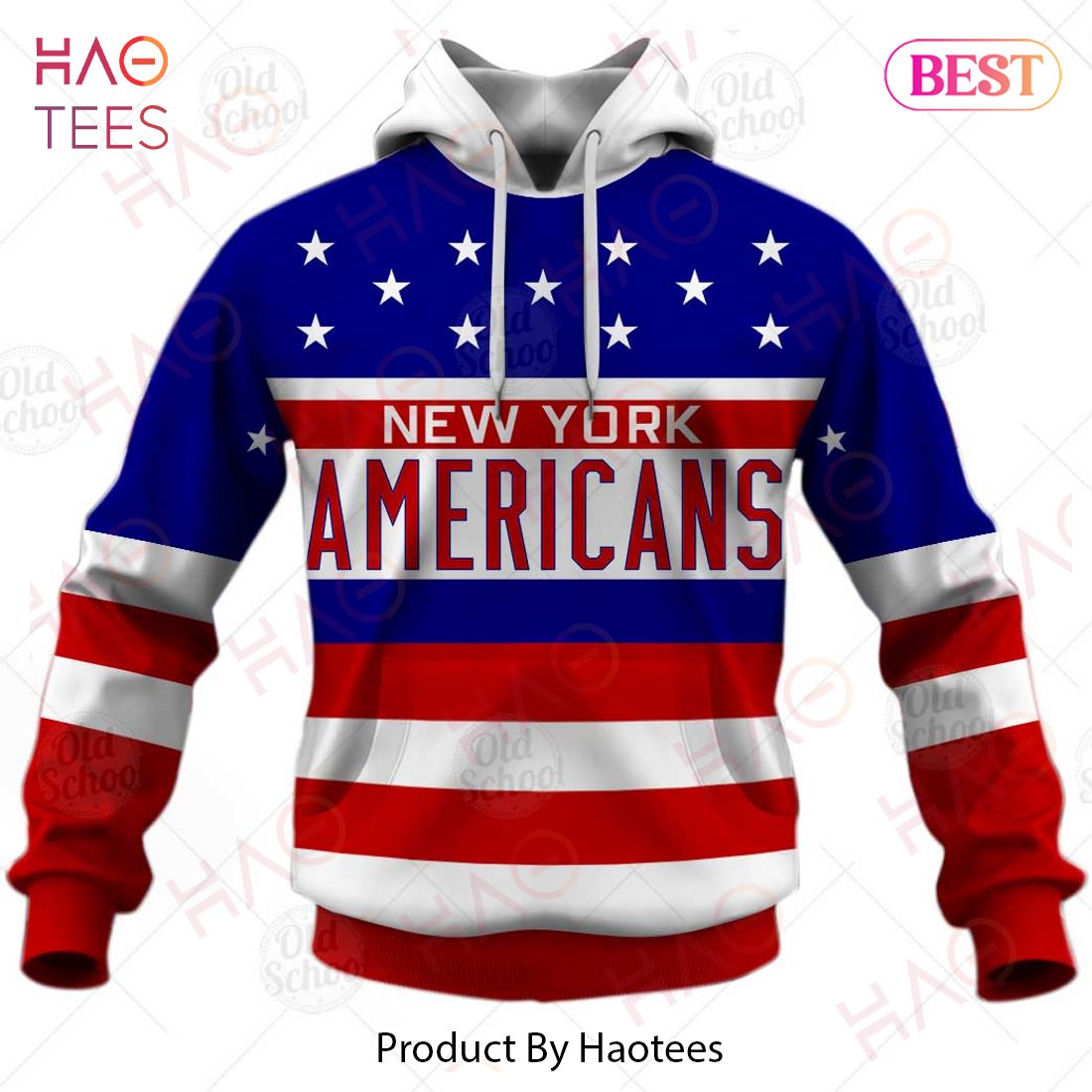 Personalized Vintage NHL New York Americans Throwback Jersey 3D Hoodie Personalized Vintage NHL New York Americans Throwback Jersey 3D Hoodie