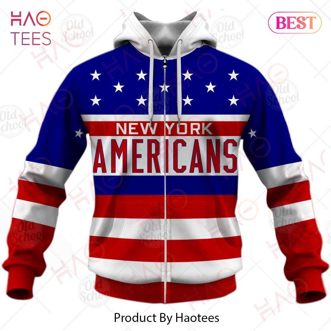 Personalized Vintage NHL New York Americans Throwback Jersey 3D Hoodie Personalized Vintage NHL New York Americans Throwback Jersey 3D Hoodie