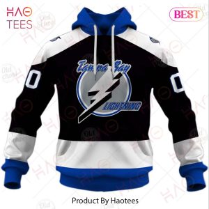 Personalized Vintage NHL Tampa Bay Lightning Black Jersey 3D Hoodie