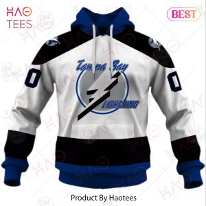 Personalized Vintage NHL Tampa Bay Lightning White Jersey 3D Hoodie