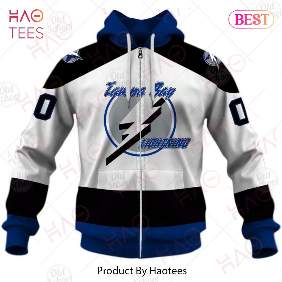 Personalized Vintage NHL Tampa Bay Lightning White Jersey 3D Hoodie Personalized Vintage NHL Tampa Bay Lightning White Jersey 3D Hoodie