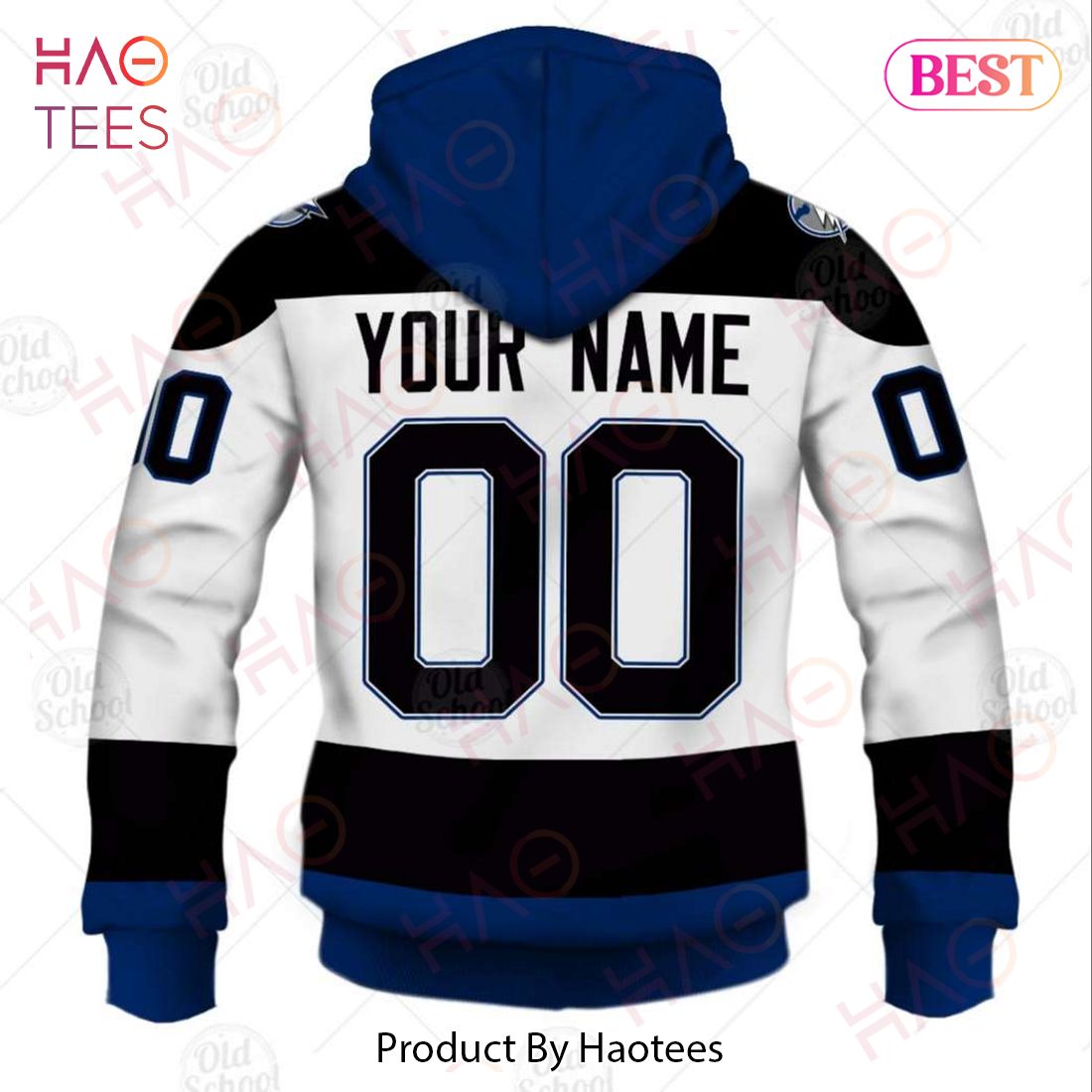 Personalized Vintage NHL Tampa Bay Lightning White Jersey 3D Hoodie Personalized Vintage NHL Tampa Bay Lightning White Jersey 3D Hoodie
