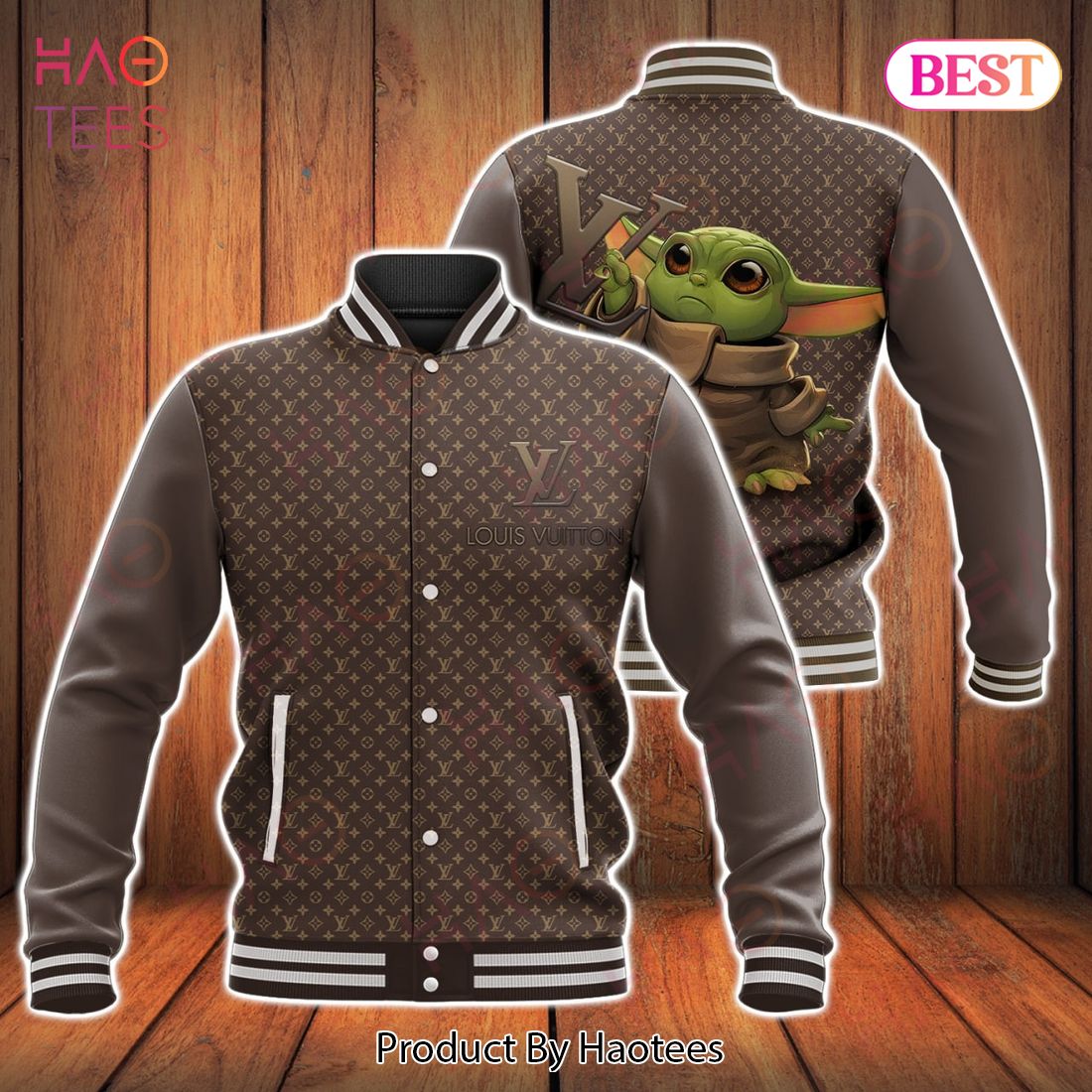 Baby Yoda Mix Louis Vuitton Fashion Varsity Jacket Luxury Store