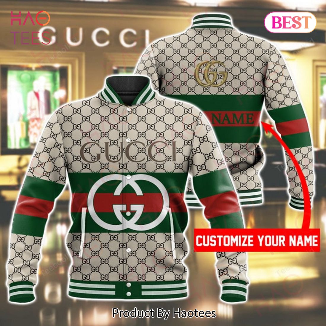 Customize Gucci Fashion Custom Varsity Jacket Luxury Store