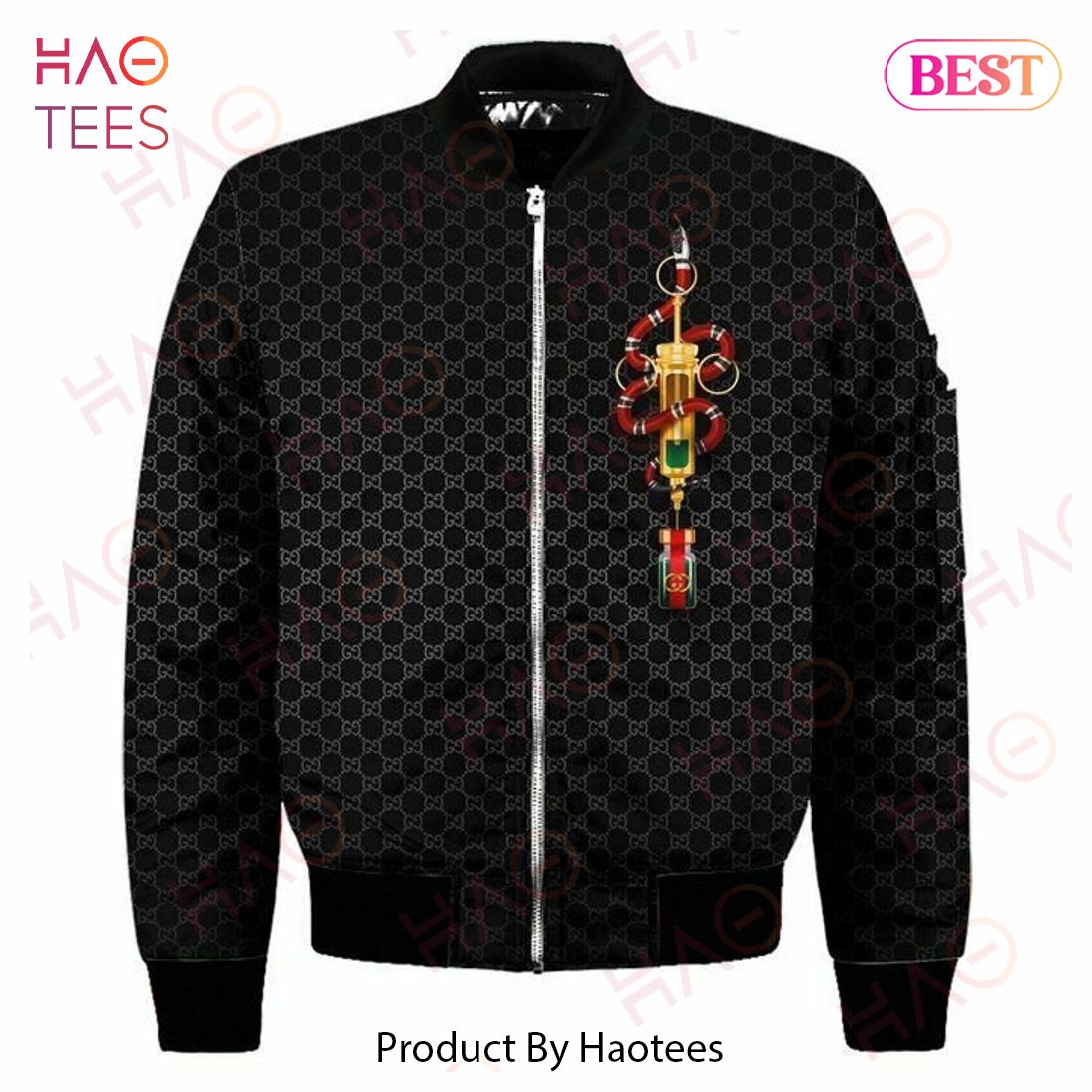 GC Black Bomber Jacket Luxury Brand Clothing Clothes Outfit – ZR61