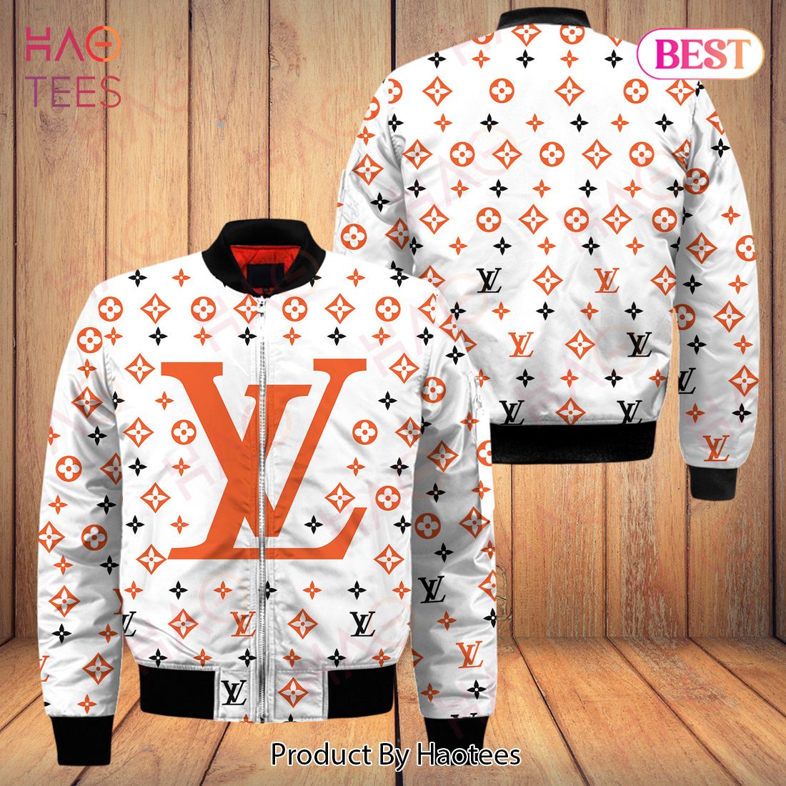 LV LV White Bomber Jacket Luxury Brand Clothing Clothes Outfit Luxury Store