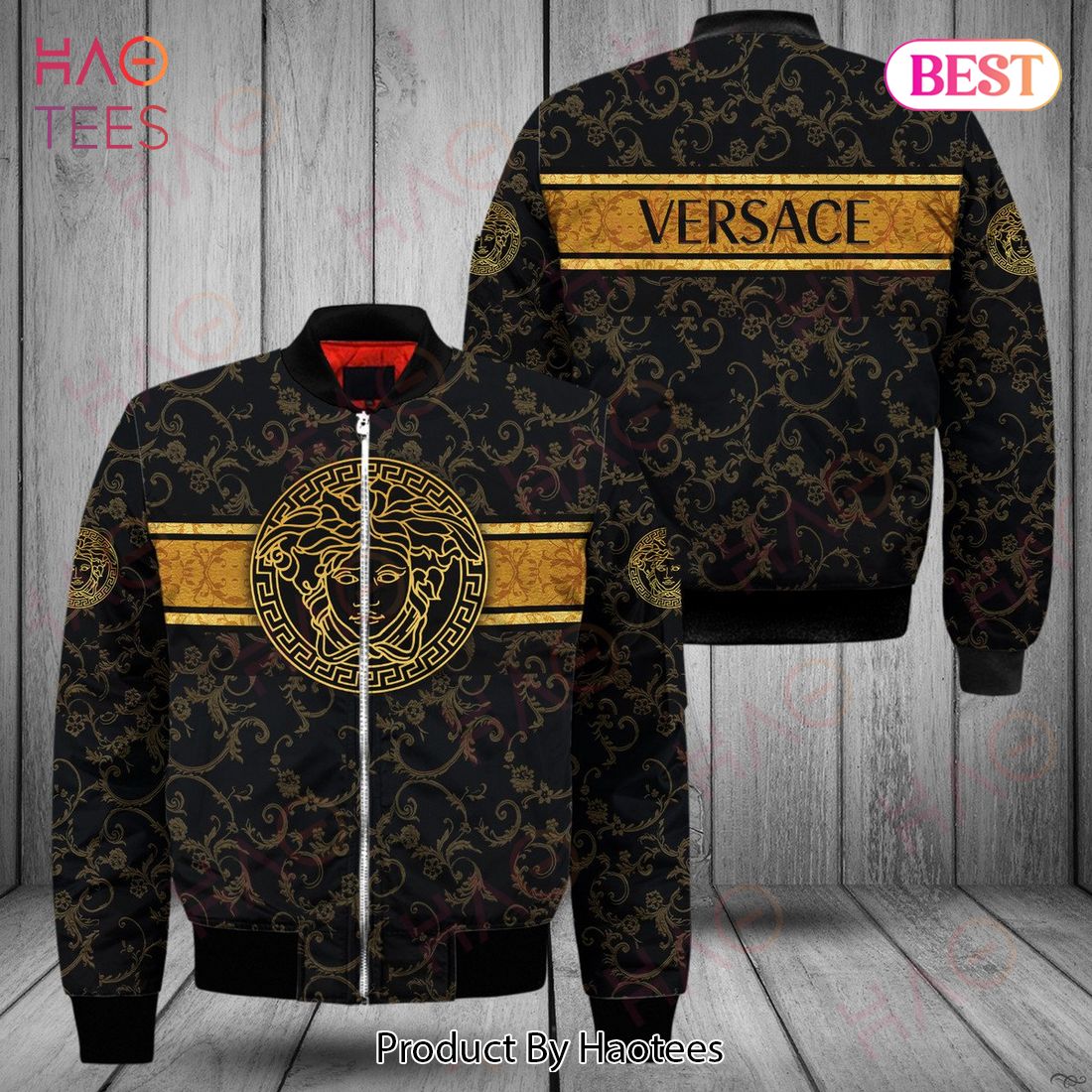 VS Black Bomber Jacket Luxury Brand Clothing Clothes Outfit