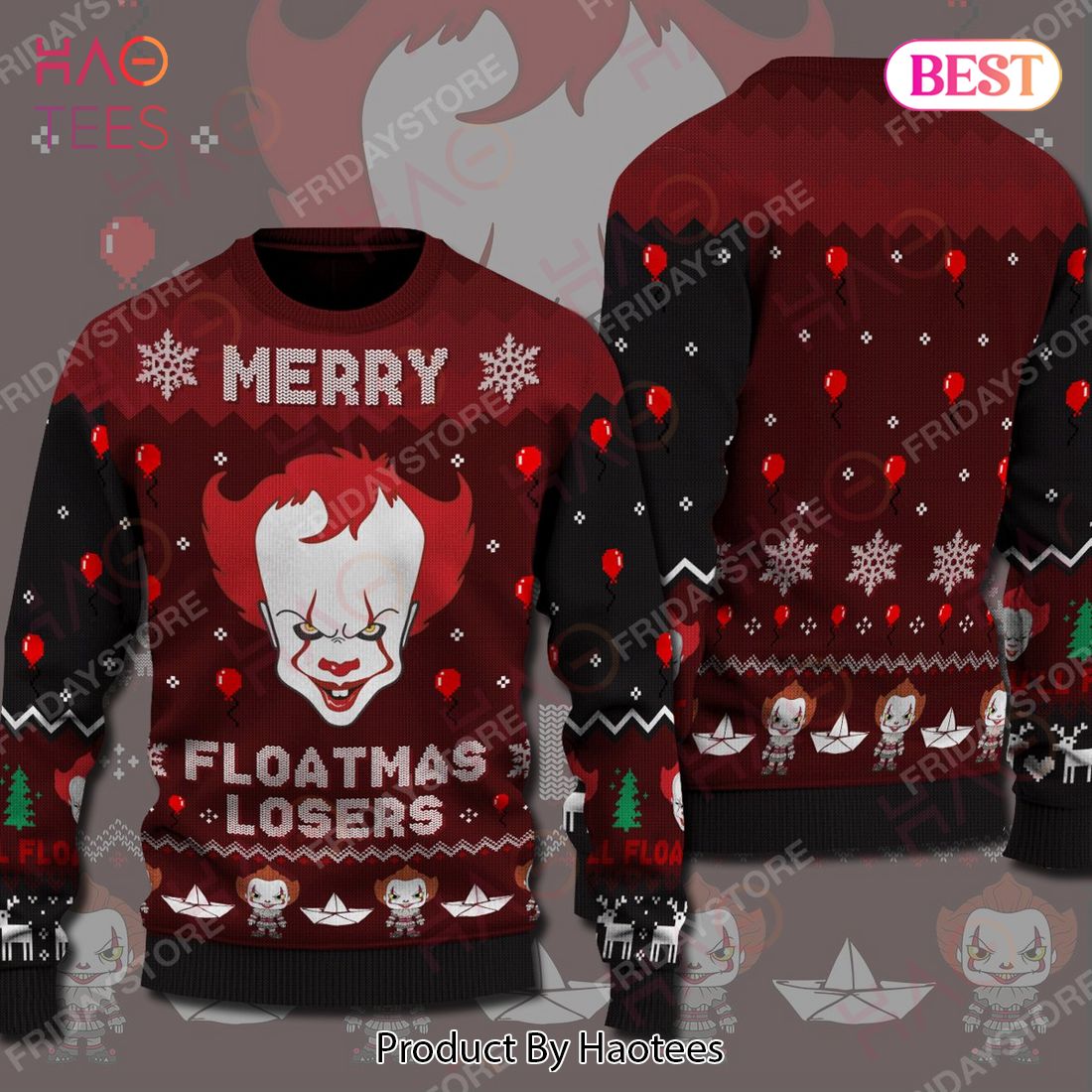 IT Ugly Sweater Horror Movies Merry Floatmas Losers Sweater 2022 IT Ugly Sweater Horror Movies Merry Floatmas Losers Sweater 2022