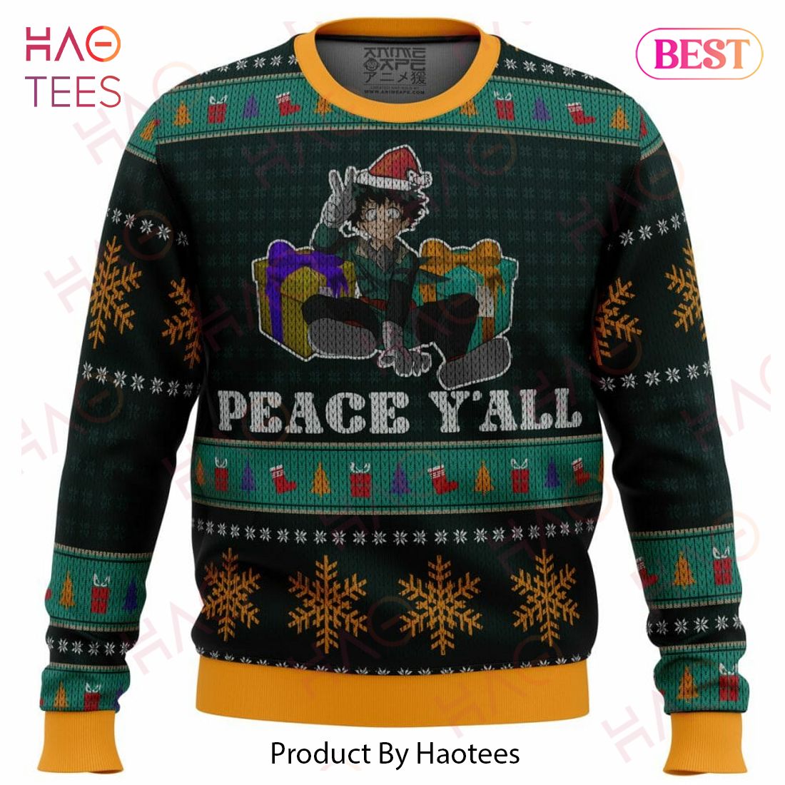 Izuku Midoriya My Hero Academia Ugly Christmas Sweater Izuku Midoriya My Hero Academia Ugly Christmas Sweater